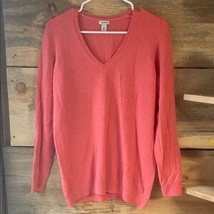 L.L. Bean V-Neck Sweater - Warm Coral